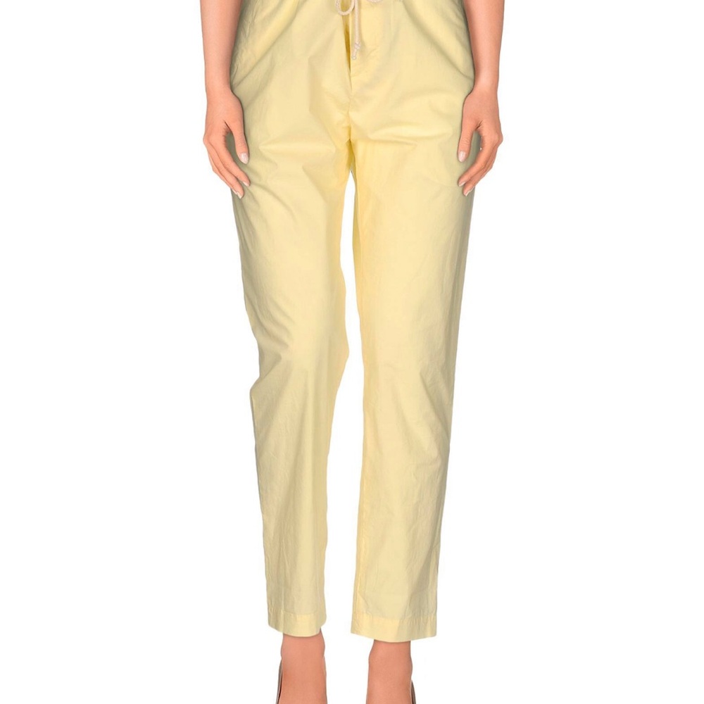 Italian Cotton Yellow Drawstring Pants
